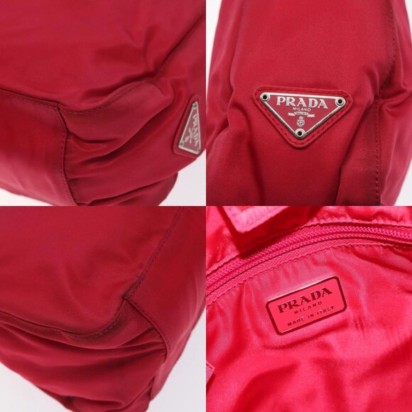 PRADA Hand Bag Nylon Plastic Pink Clear Auth mr1402 - Picture 13 of 14